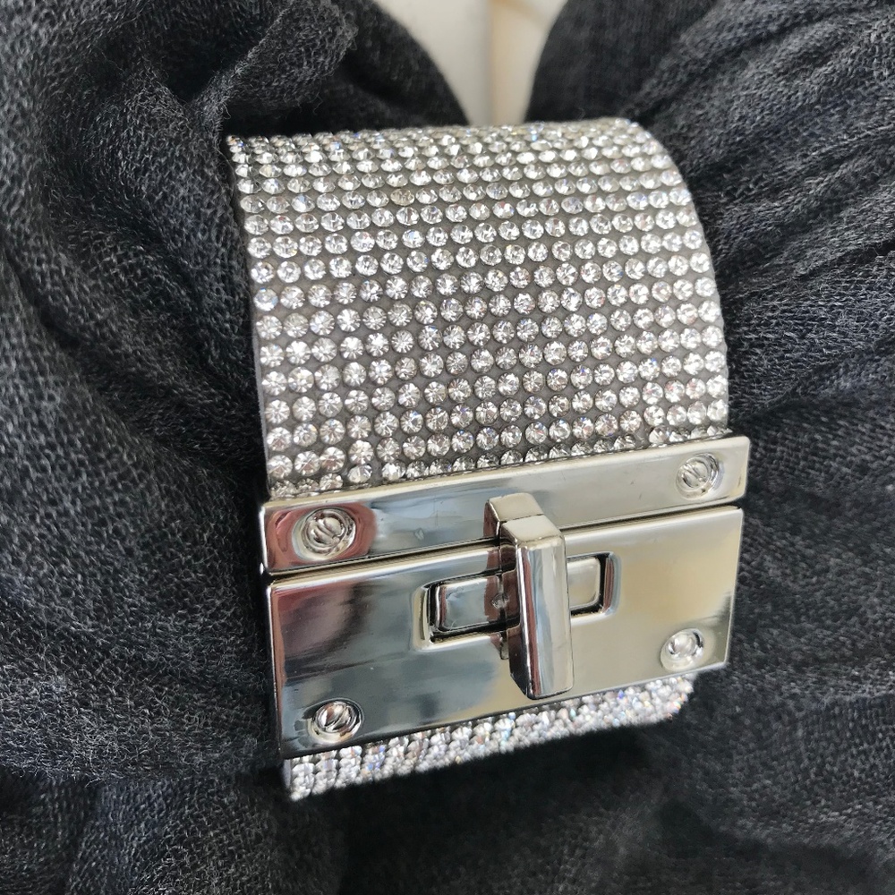 NEW Wide Soft Bangle Made with Swarovski Crystals